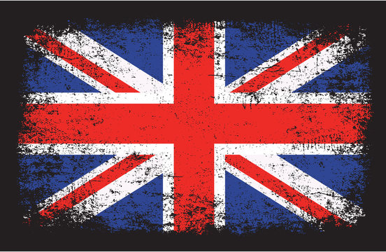 United Kingdom flag in grunge style vector