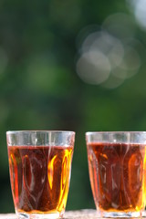 glass of whisky on table