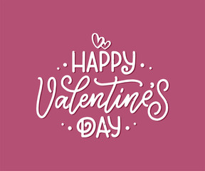 Valentine's day lettering for greeting card design, romantic illustration. Festive decoration. Invitation template