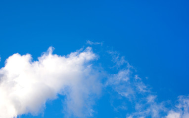 Blue sky with clouds background, texture