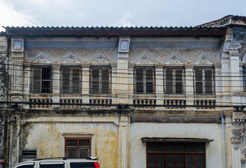 The old tow decorate chinese and shino-protuguese style at Phuket, Thailand.