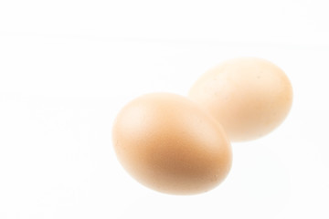 Eggs that are isolated on a white background