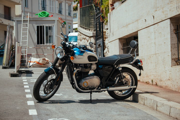 Obraz na płótnie Canvas Motorbike, Bike, traditional two wheels transport in Europe, Monaco City