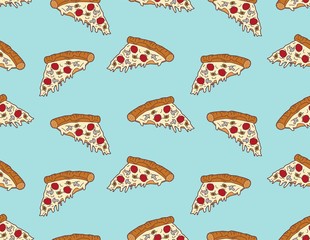 pizza slice vector seamless pattern