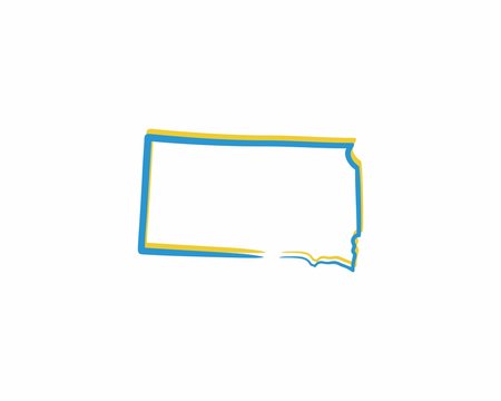 South Dakota Outline Logo Icon 001