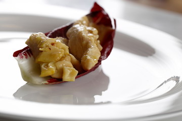 contorno di pollo e radicchio