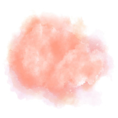 Watercolor Background. Red, orange and pink paint splash on paper. Textured vector illustration. Brush stroke. 