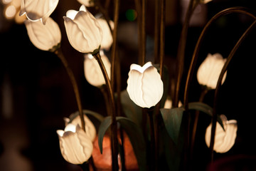 Fototapeta na wymiar night electric lamp in the form of a flower