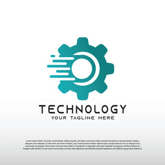 Gear icon or machine engineering technology logo or cogwheel symbol