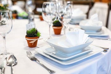 Closeup of a table at the dining hall