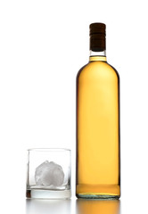 Whiskey bottle on a white background