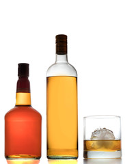 Whiskey bottle on a white background