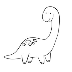  vector illustration black and white drawing dinosaur coloring book