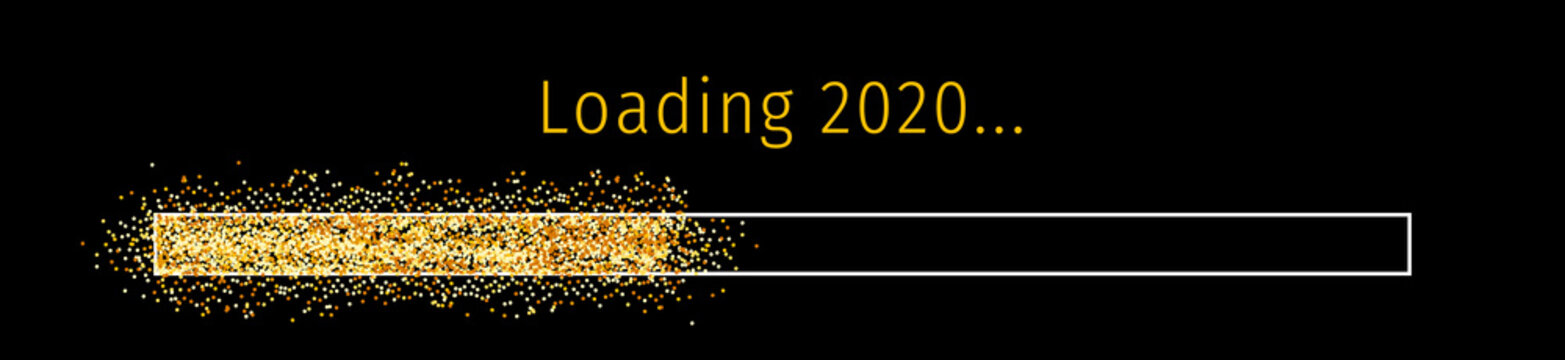 Sparkle Loading 2020 (Ladebalken 2020) - Loading Bar 2020. Loading 2020 New Year - New Year Countdown 2020 Vector. New Year 2020 Greetings Loading.