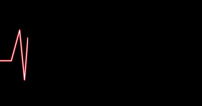 red neon light moving as graph on black background