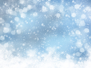 abstract winter christmas blurs snow background shiny bokeh