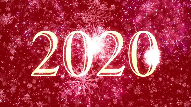 New Year 2020 Looping Red Background