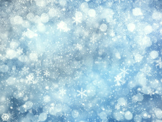 abstract winter christmas blurs snow background shiny bokeh