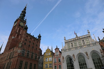 multi-colored houses of the streets of Gdansk, Poland
