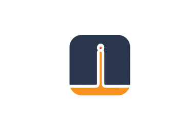 orange blue letter I alphabet logo design icon for company or business