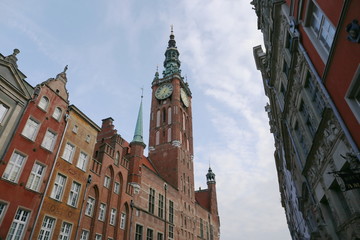 multi-colored houses of the streets of Gdansk, Poland