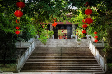  China, Foshan, San Shui Forest Park, at the foot of Kong Sheng (Confucius) Garden, the largest traditional Chinese culture education base in South China. Typical Lingnan style park.   