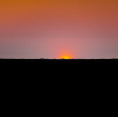 Typical sunset from a lodge in Namibia, Africa