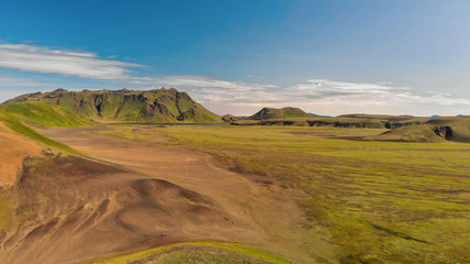 Amazing aerial view of beauful Iceland landscape in summer season