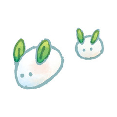 水彩風　ゆきうさぎ