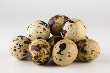 quail eggs isolated on white background