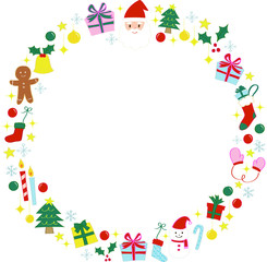 クリスマスモチーフの円形フレーム