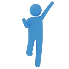 喜びジャンプするピクトグラム3DCG