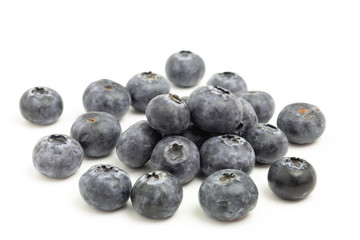 Pile of blueberry isolated on white background with copy space, fruit juicy
