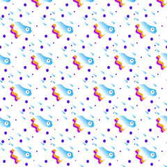 Vector seamless pattern.  Alien creature. Drawing for paper, fabric, wallpaper. Abstract background pattern