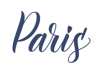 Modern brush calligraphy Paris isotated on a white background. Vector illustration.