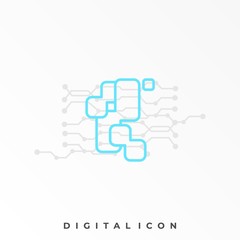 Box Technology Line Art Illustration Vector Design Template