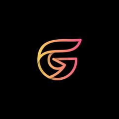 Letter G Line Art Illustration Vector Design Template