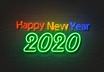 Happy new year 2020 Neon Text