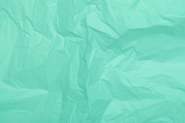Mint crumpled paper texture, green background, wallpaper