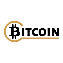 Obraz premium Black gold bitcoin icon logo in a circle on a white background. Vector illustration.