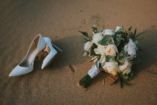Wedding Shoes And Flowers