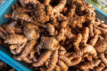 pile of turmeric in fresh market