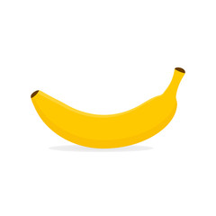 Banana isolated on white background. Vector fruit in flat design style