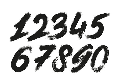 Calligraphic numbers. Vector set