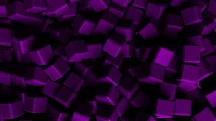 purple abstract background with cubes, wallpaper 3d illustration