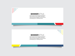 Set of vector banner background design - White,blue,red and yellow
