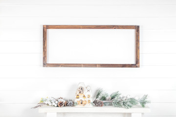 Christmas blank frame template for your design