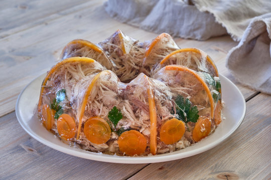 National Russian dish Holodec, jelly