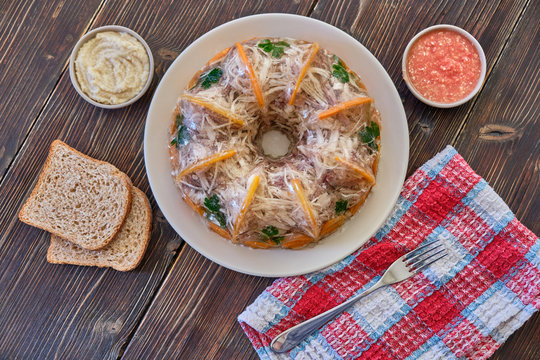 National Russian dish Holodec, jelly