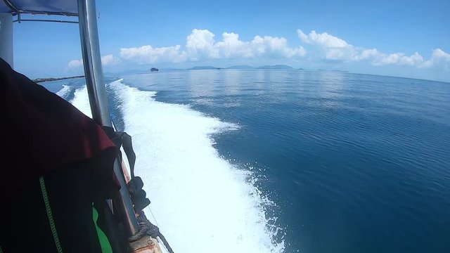boat riding at mabul island,malaysia.
